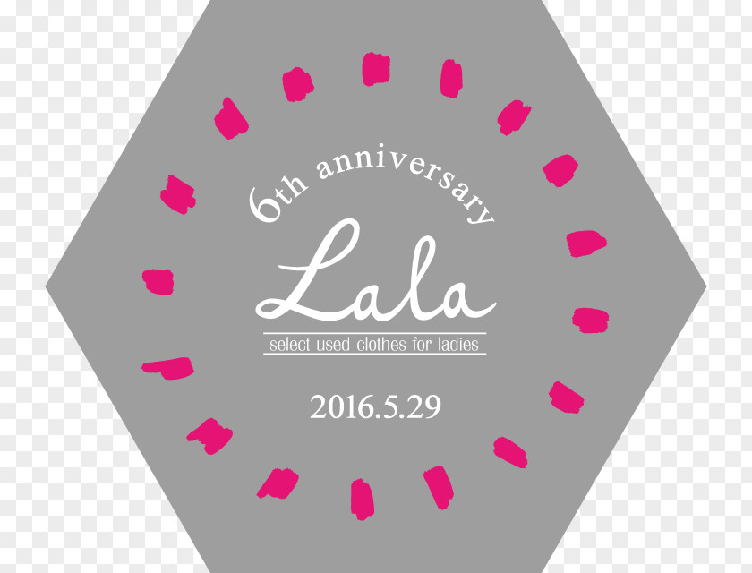 6th Anniversary Logo Brand Pink M Font PNG