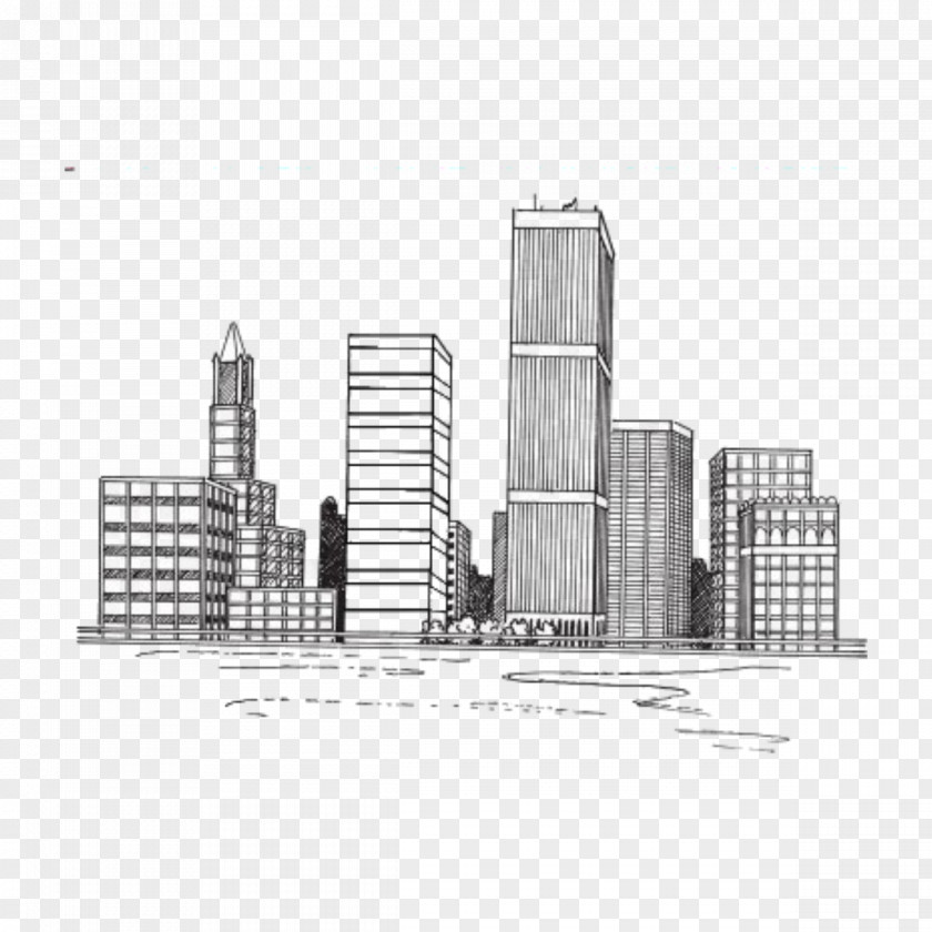 Cityscape Drawing New York City Illustration Sketch PNG