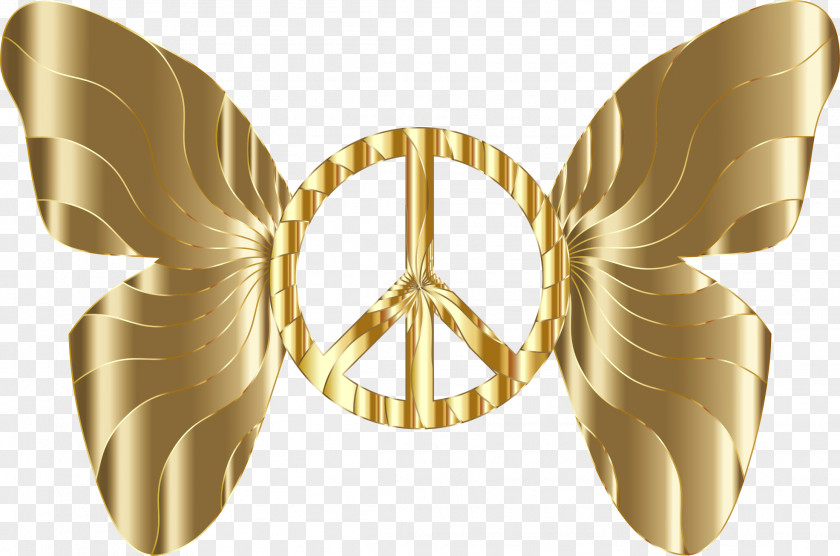 Peace Symbol Butterfly V Sign Clip Art PNG