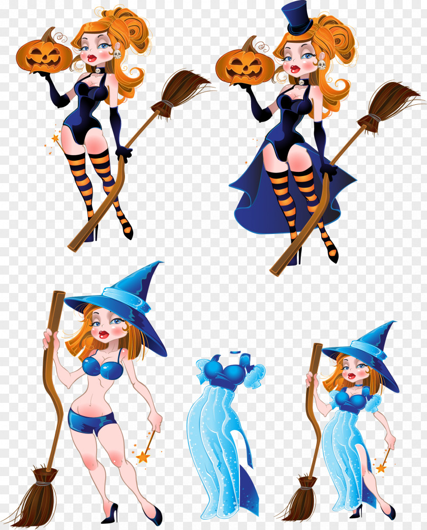 Vector Cartoon Witch Halloween Witchcraft Clip Art PNG