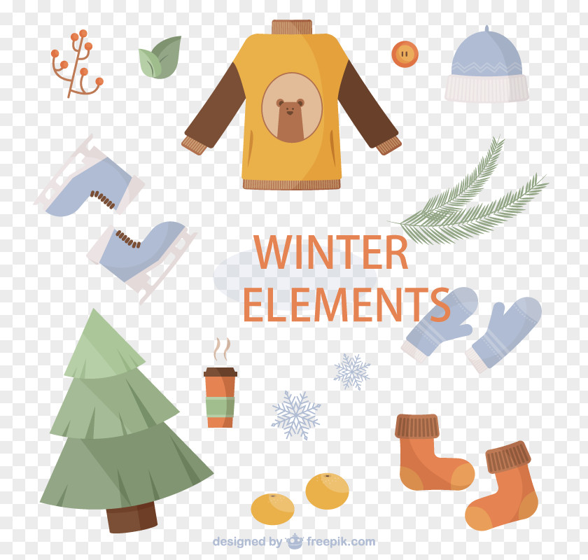 Vector Elements Cute Winter Download Illustration PNG