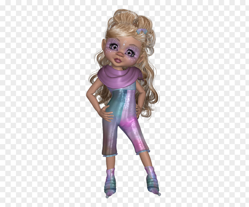 Amber Barbie Figurine Purple Toddler Character PNG