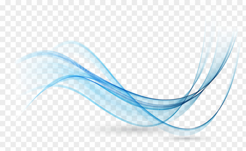 Line Blue Wave Vector PNG