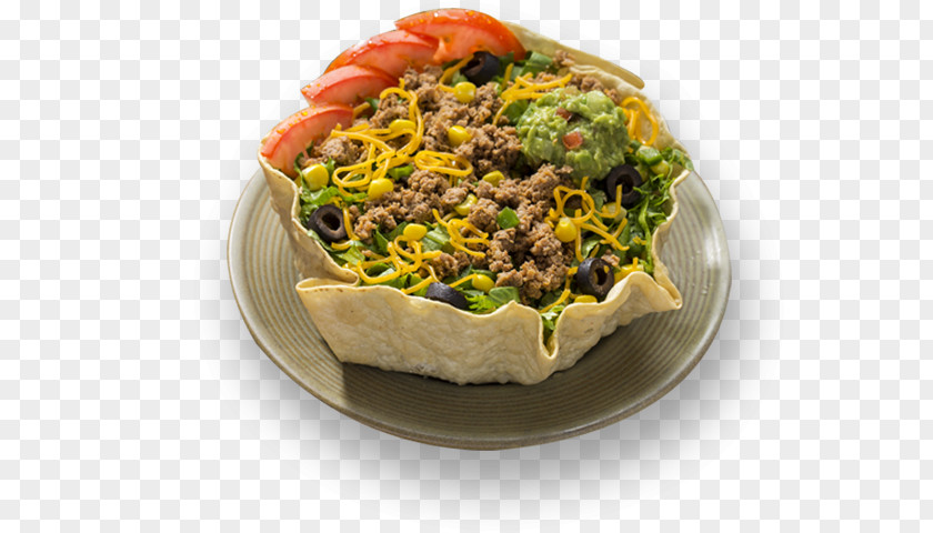 Taco Salad Vegetarian Cuisine Tostada Mexican Food PNG