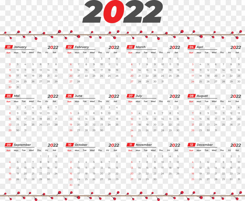 2022 Yeary Calendar 2022 Calendar PNG