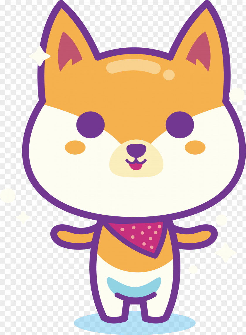 Cute Dog Shiba Inu Puppy Whiskers Cartoon Clip Art PNG