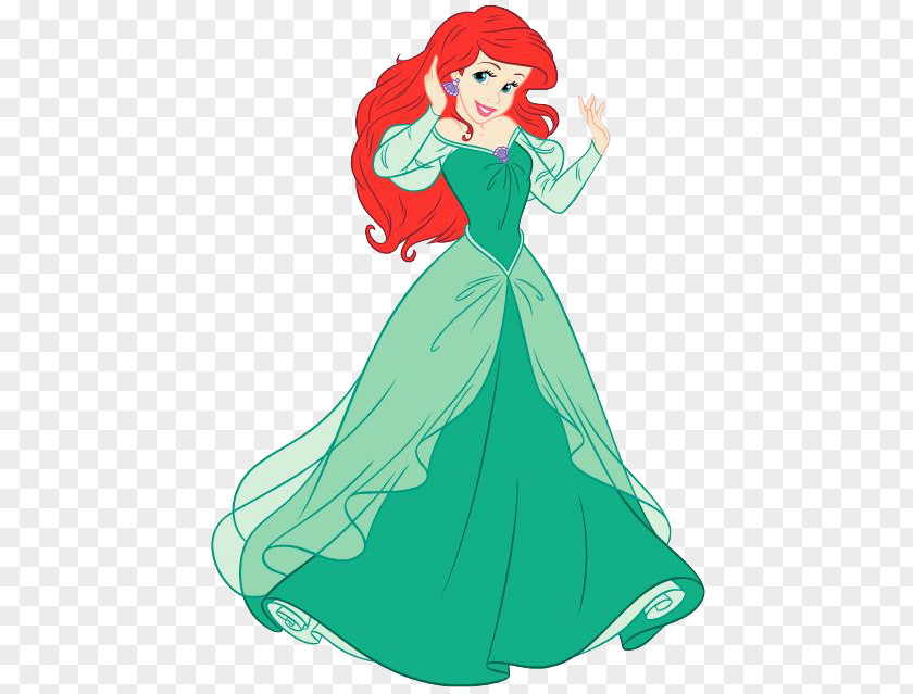 Green Dress Ariel Disney Princess The King Triton PNG