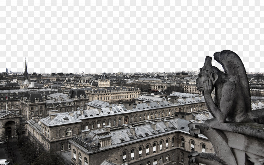 Paris, France Notre Dame Twenty Notre-Dame De Paris Eiffel Tower Gargoyle Wallpaper PNG