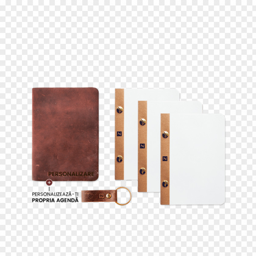 Pocket Diary Leather Tan Romanian Leu Gift PNG