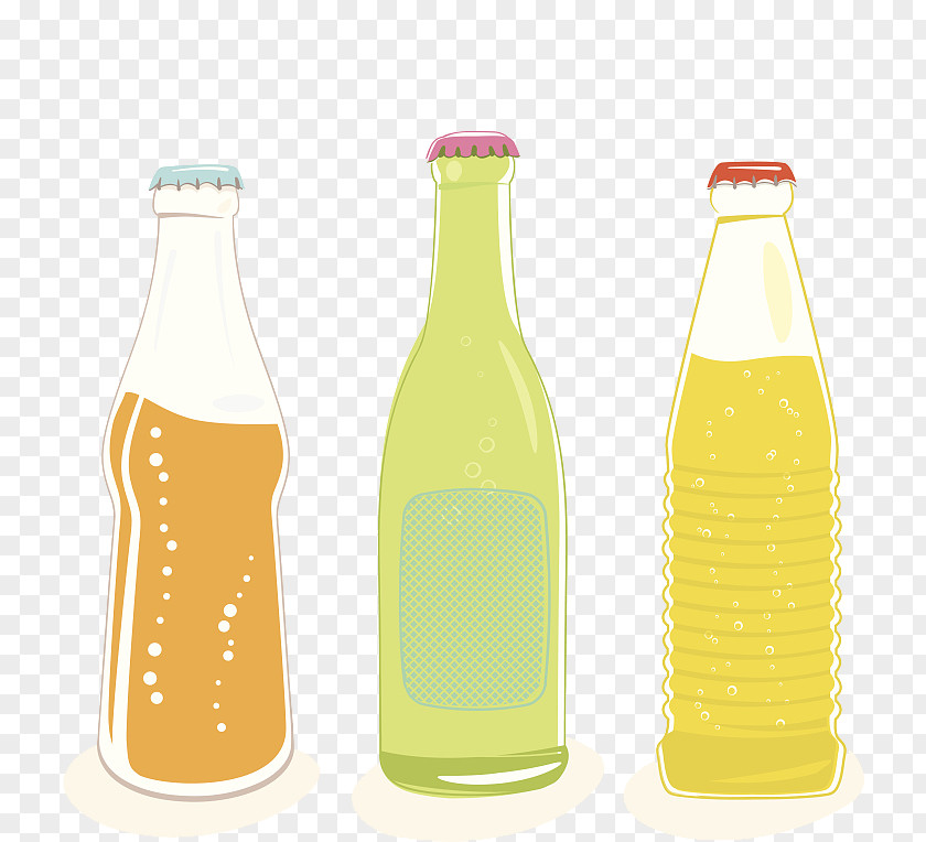 Three Bottles Of Bottled Soda Soft Drink Juice Carbonated Glass Bottle Cola PNG