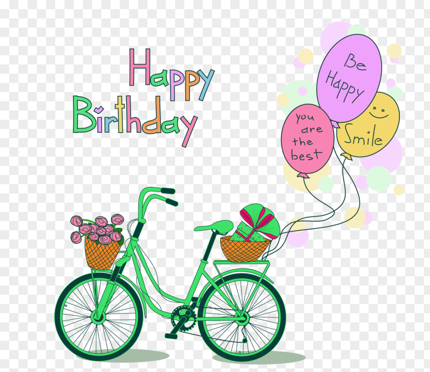Birthday Illustration Greeting & Note Cards Image Bicycle PNG