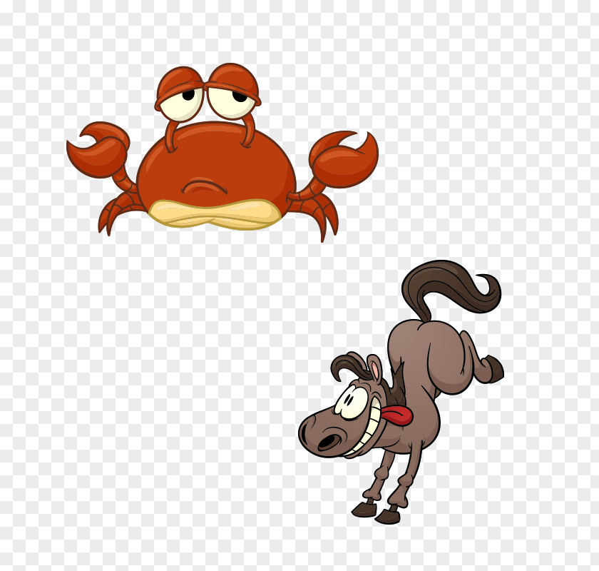 Cute Crab Cartoon Drawing Illustration PNG