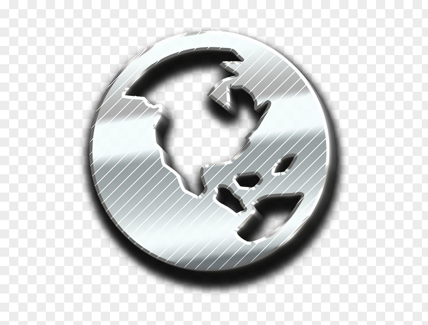 Metal Blackandwhite Earth Icon Facebook Globe PNG