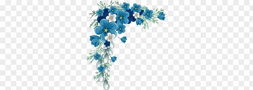 Blue Flowers Border PNG flowers border clipart PNG