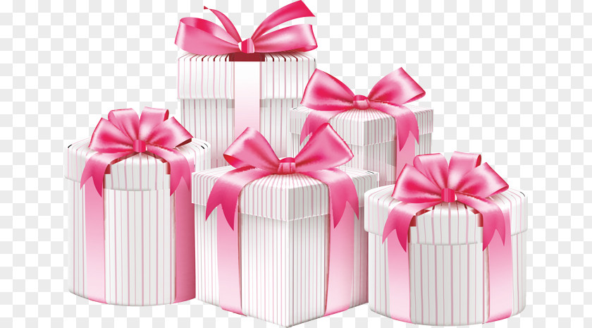 Pink Gift Box Ribbon PNG