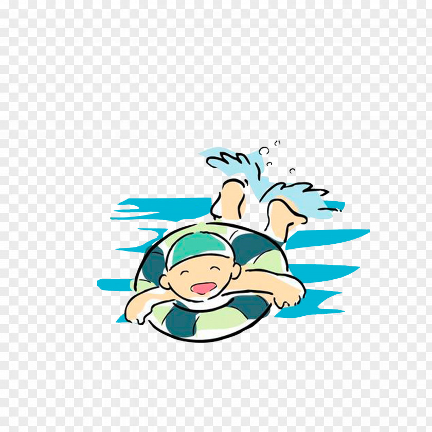 Swim With The Swimming Ring Cartoon Sport PNG