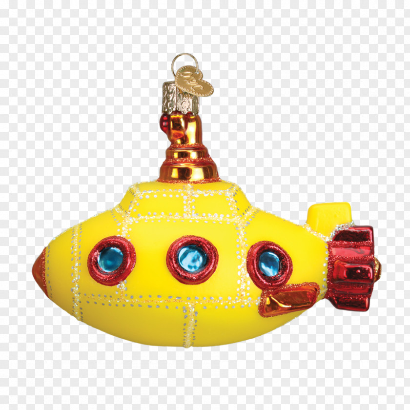 Hand-painted Food Material Christmas Ornament Yellow Submarine The Beatles PNG