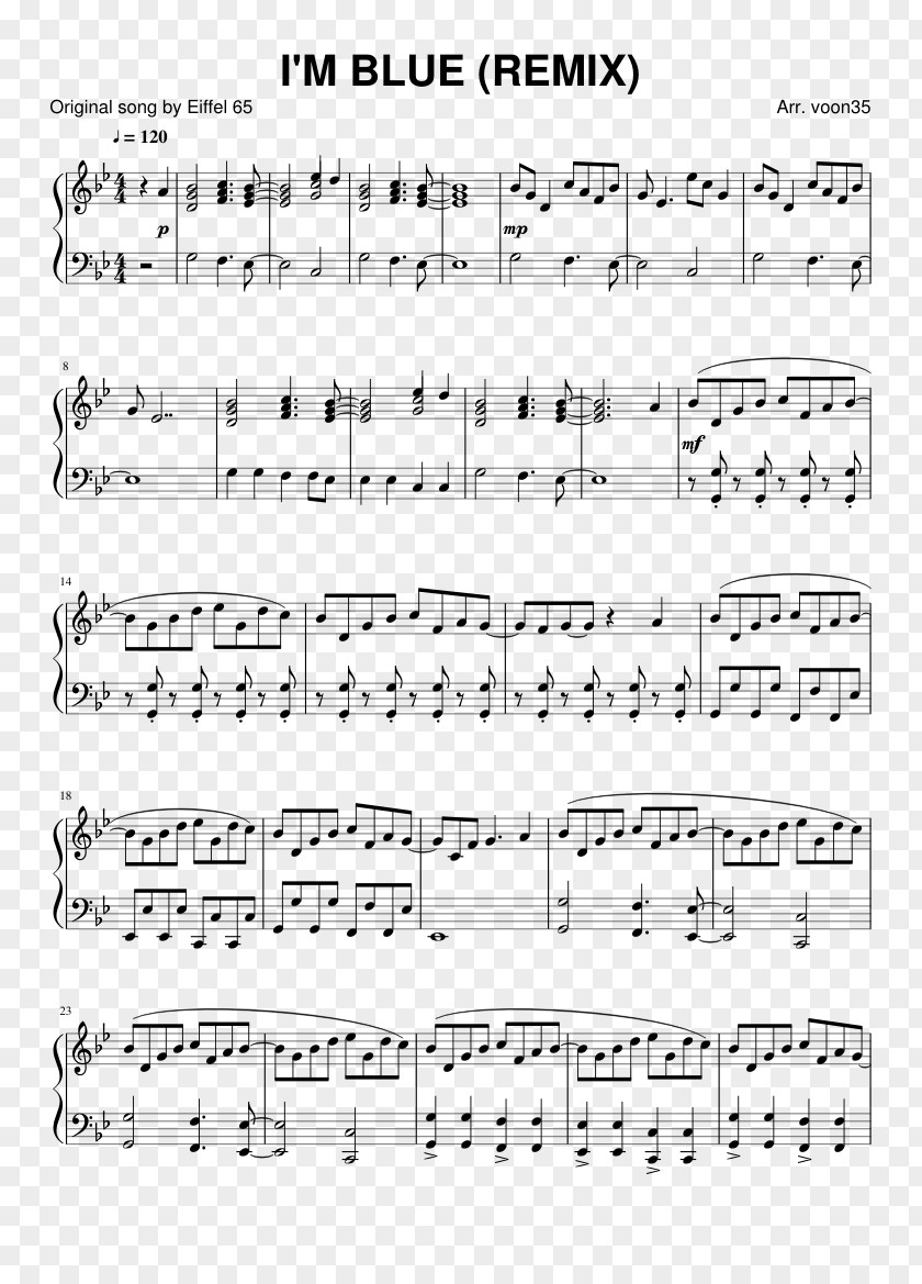 Sheet Music Senbonzakura Piano Eiffel 65 Accompaniment PNG Accompaniment, sheet music clipart PNG