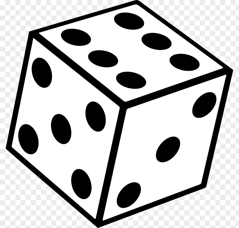 Six Clipart Dice 30 Seconds Black & White Yahtzee Clip Art PNG