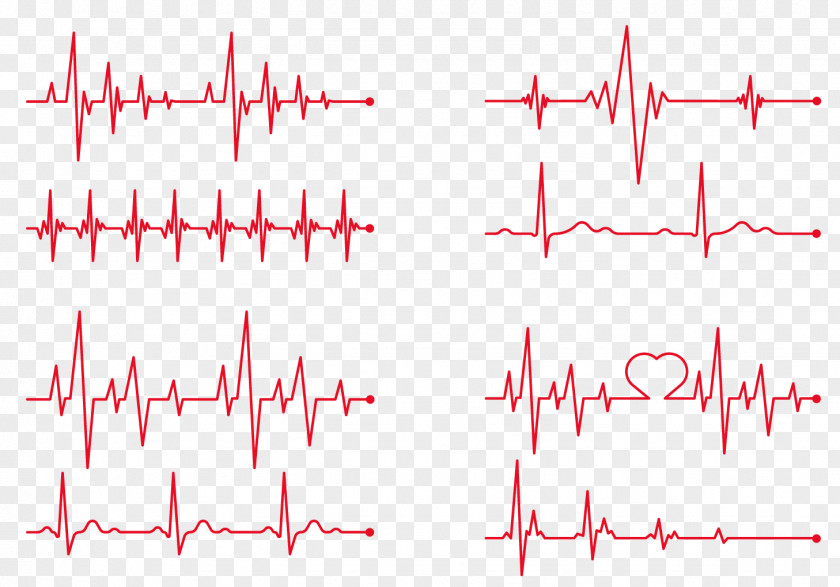 ECG Red Line Creative Heart Rate Electrocardiography Clip Art PNG