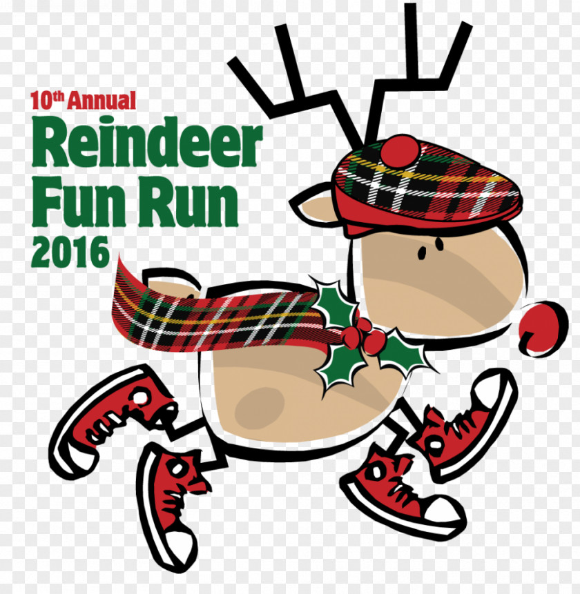Fun Run Reindeer Christmas Recreation 5K PNG