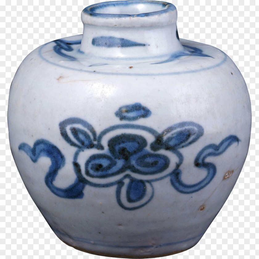 Vase Ming Dynasty Blue And White Pottery Chinese Ceramics PNG