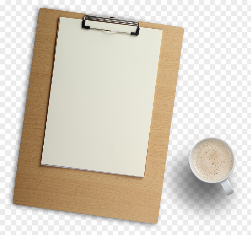 Wood Clipboard And Coffee Cup Service Marketing Company PNG