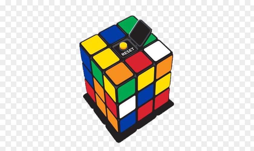 Simple Color Cube Button Rubiks Combination Puzzle Clock PNG