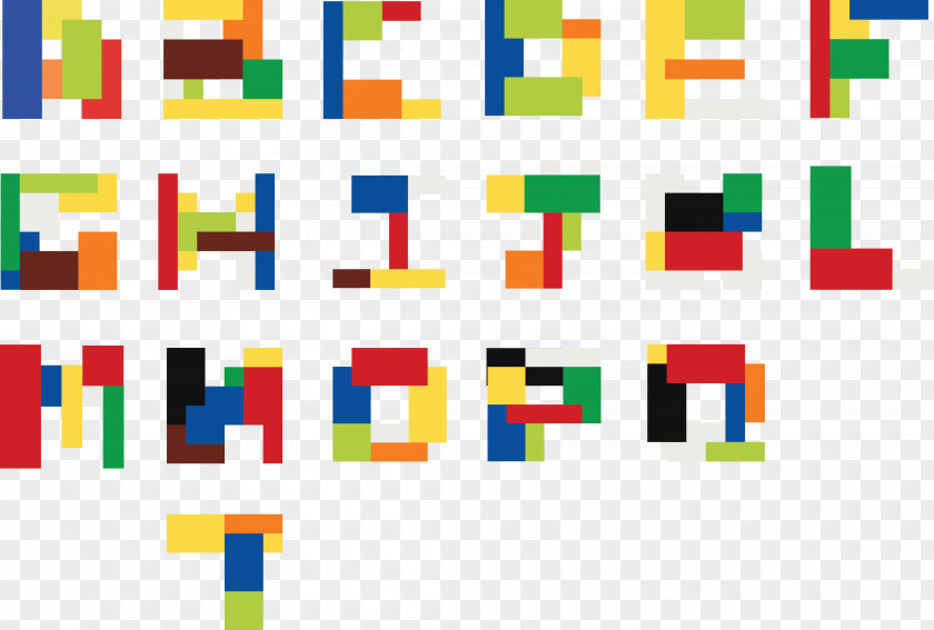 26 Letters Lettering Alphabet LEGO Font PNG
