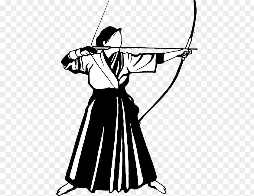 Silhouette Archery Line Art Clip PNG