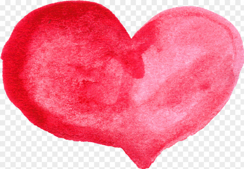 Watercolour Heart Watercolor Painting Red PNG