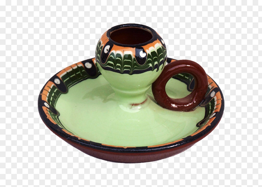 Candle Stick Pottery Ceramic Candlestick Green Tableware PNG