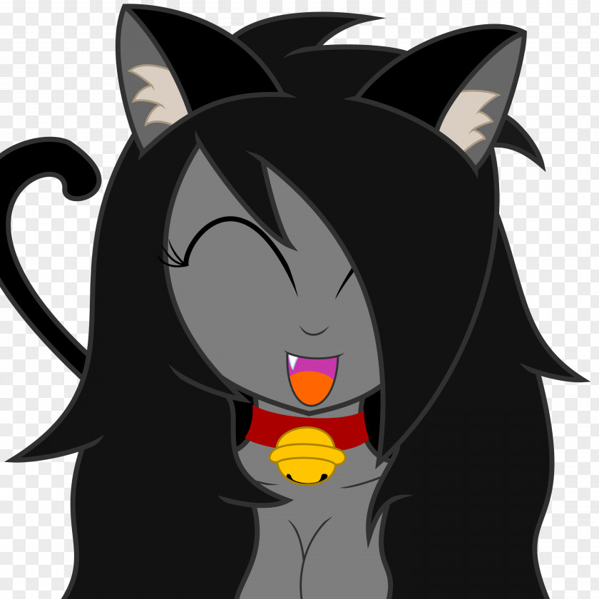 Cat Ear Whiskers Black Catgirl Tail PNG