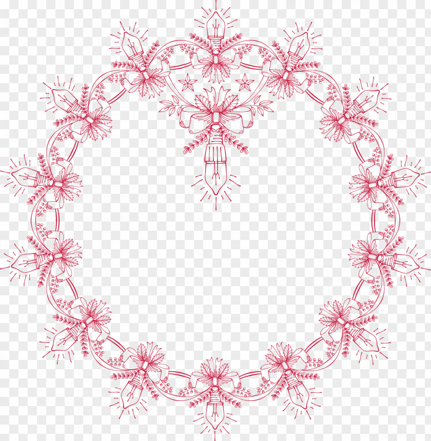 Vector Retro Garland Christmas Motif Clip Art PNG