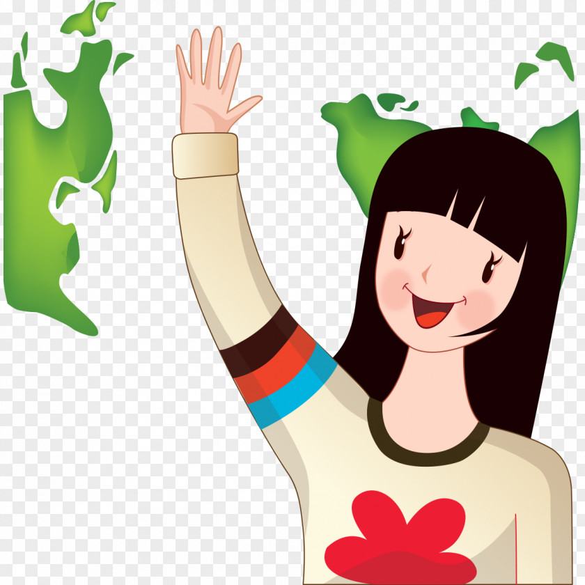 Earth Poster Environmental Protection Illustration PNG protection Illustration, Waving goodbye girl clipart PNG