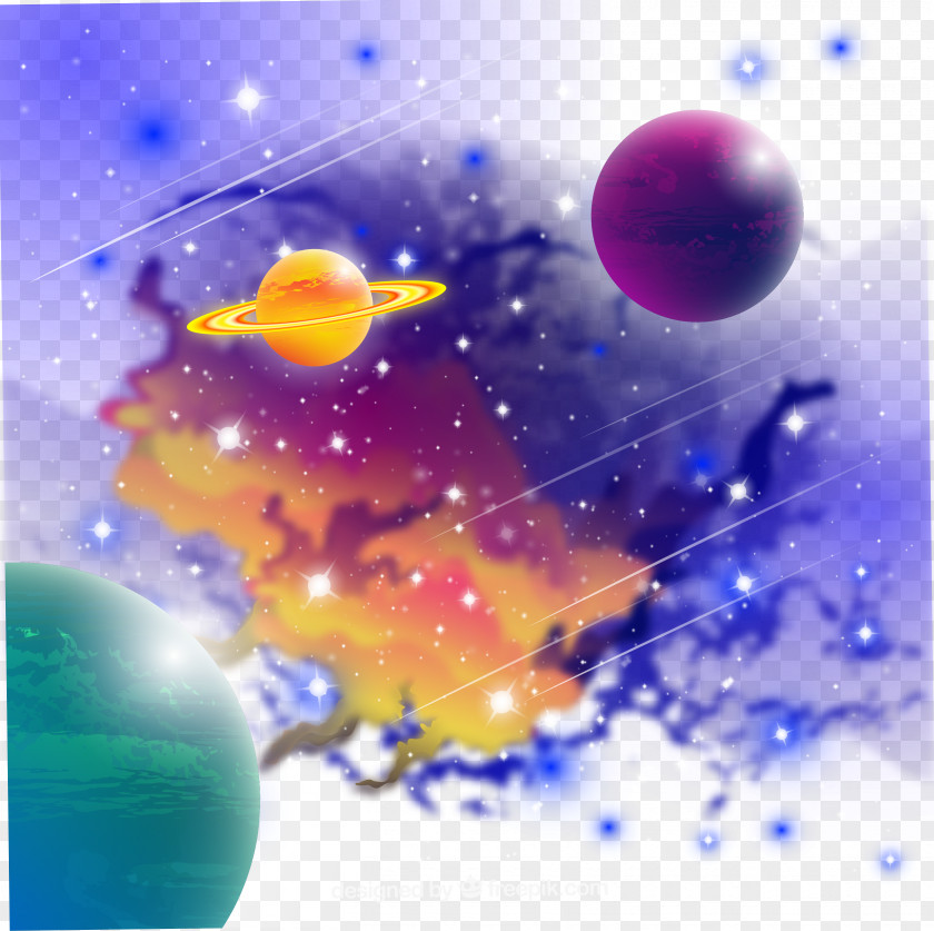Fantasy Cosmic Planet Vector Universe Nebula PNG