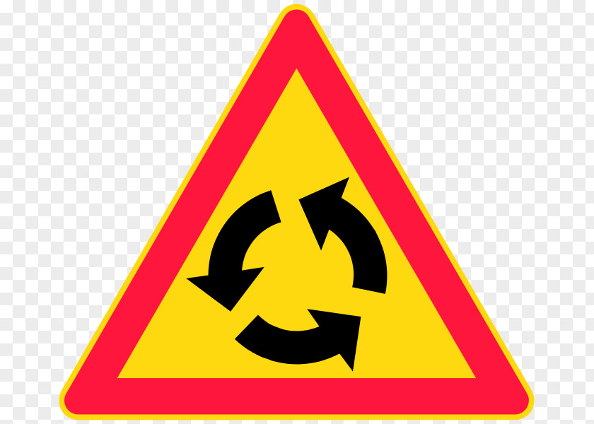 FINLAND Priority Signs Roundabout Traffic Sign Warning PNG
