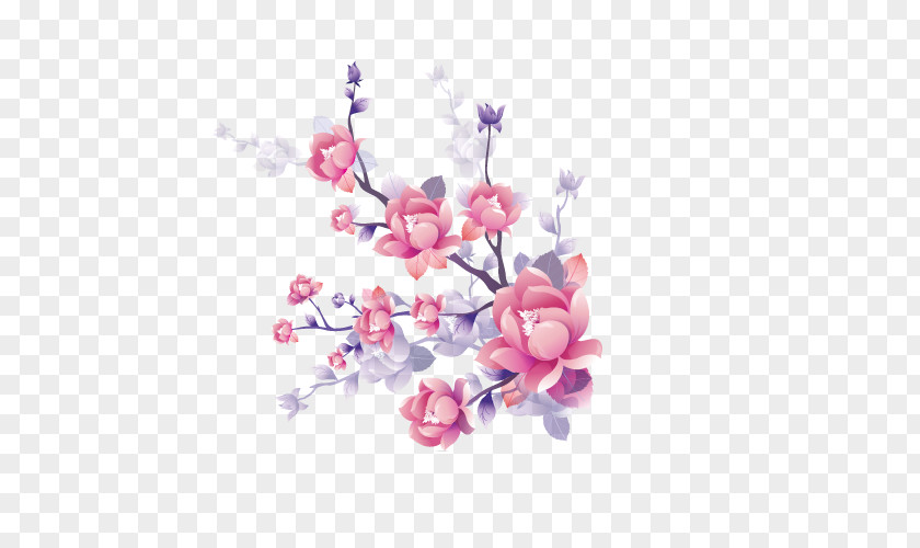 Plum Flower Floral Design PNG