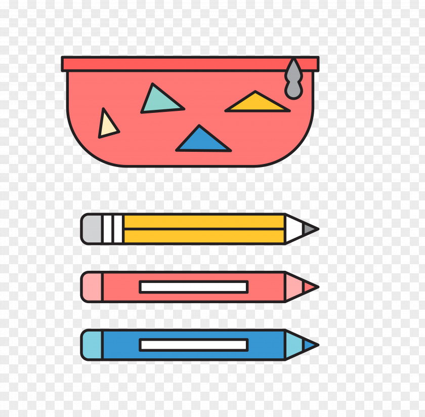 Cartoon Pencil Pen & Cases Drawing PNG