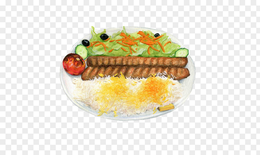 Ham Fast Food Hand Painting Material Picture Kabab Koobideh Chelow Kebab Jujeh PNG