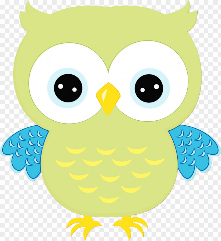 Bird Of Prey Cartoon Owl Green Yellow Clip Art PNG