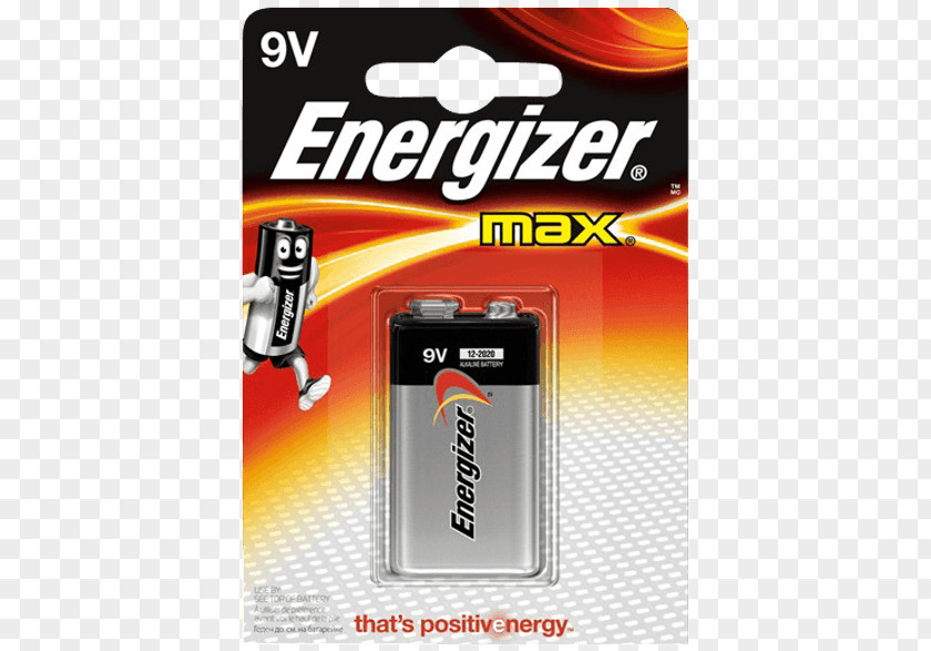 Electric Battery Alkaline Nine-volt Energizer PNG