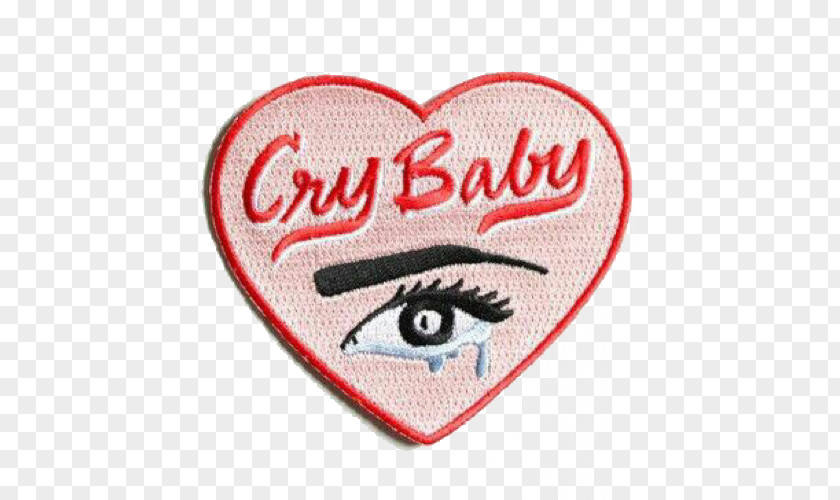 Mid-copy Red Background Cry Baby Iron-on Color Embroidered Patch PNG