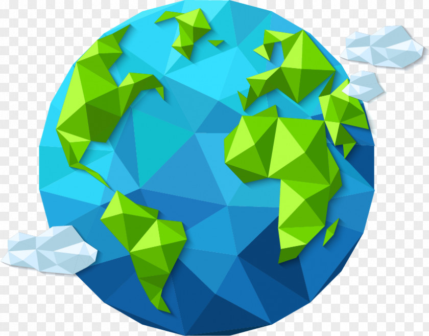 Earth Day Planet Polygon Shape PNG