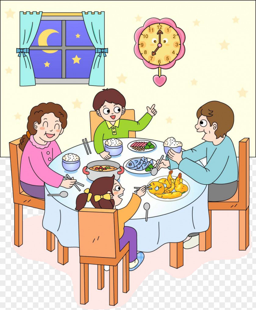 Family Dinner Eating Clip Art PNG