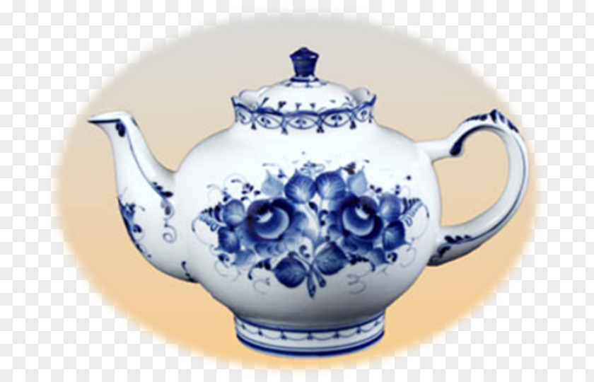 Kettle Teapot Gzhel Porcelain Ceramic PNG