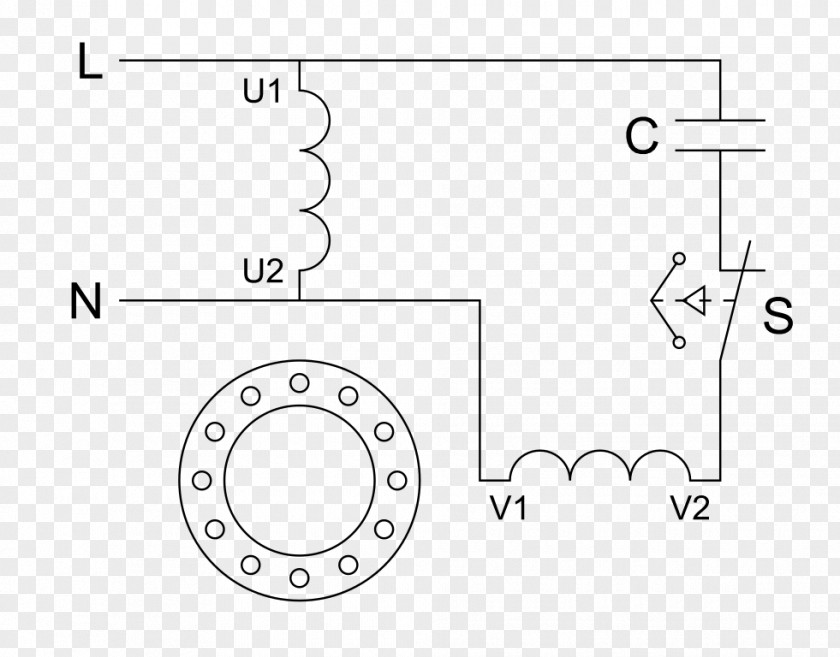 Condenser Lamp Electric Motor Wiring Diagram Capacitor PNG