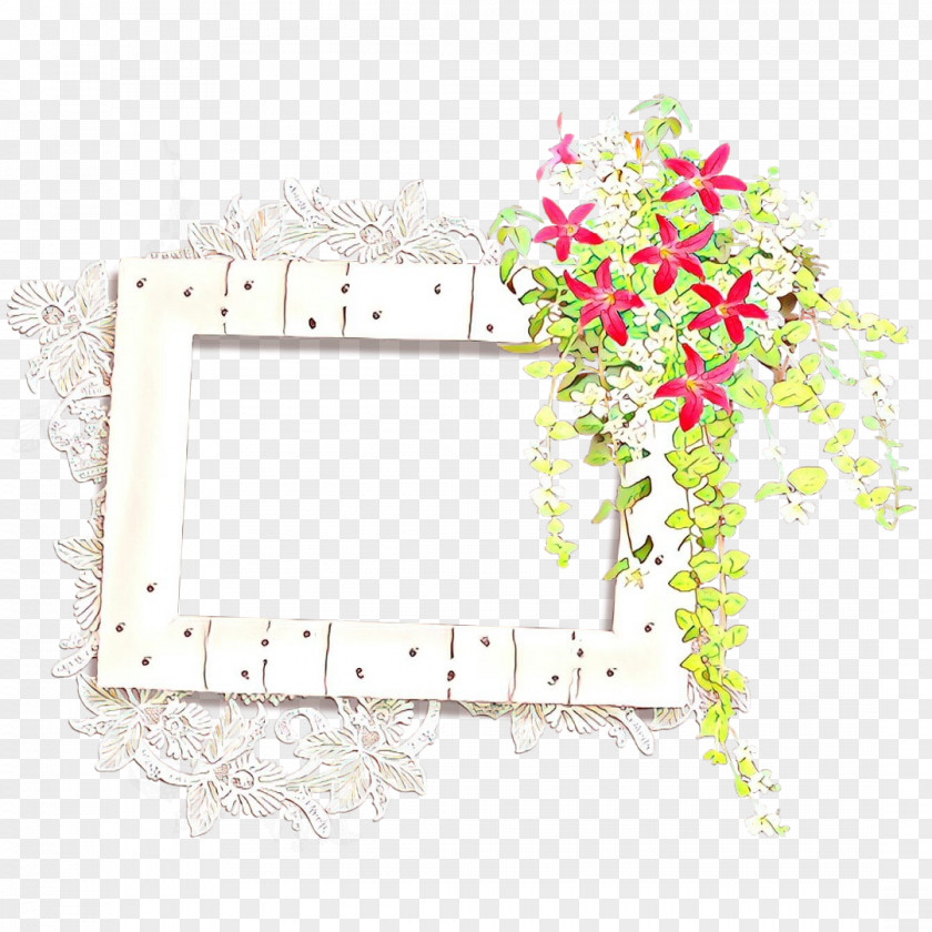 Floral Design Picture Frames Pink M Line PNG