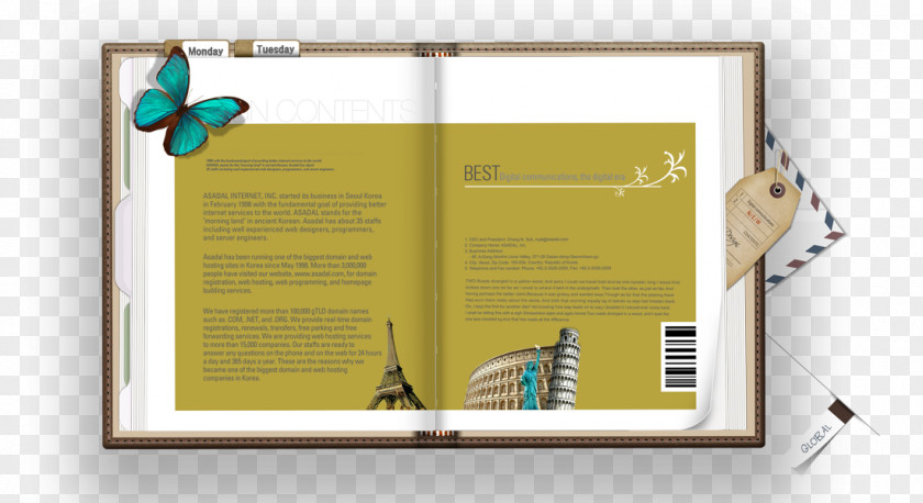 Free Travel Diary Pull Material Bookmark Template PNG