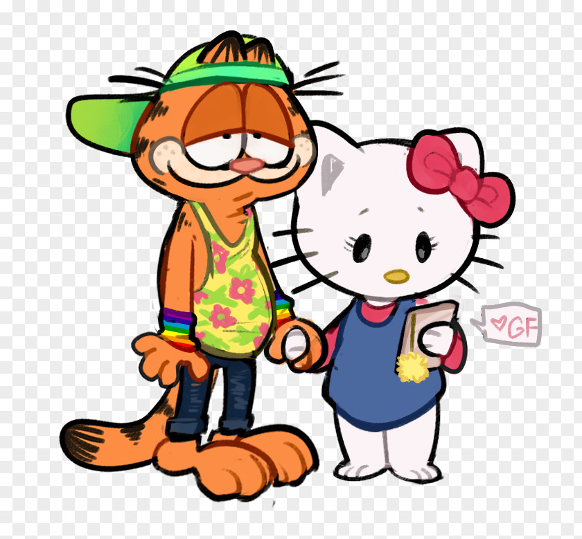 Lesbians Hello Kitty Garfield Cartoon Comics Clip Art PNG